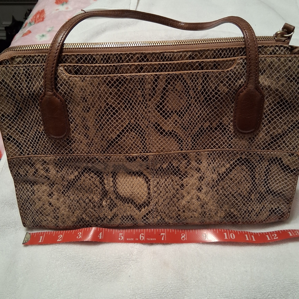 HOBO Brown Snake Print Shoulder Bag